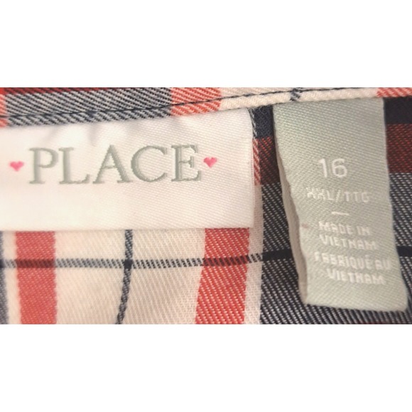 Children's Place Plaid Shirt‎ Dress Girls Size 16 Preppy Classic Academia 32"L - Picture 10 of 12